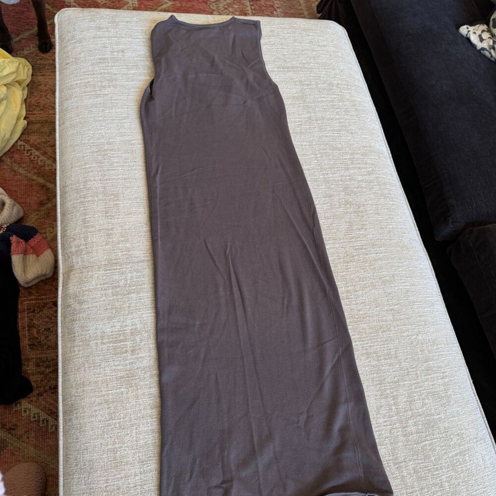 Zara Women's Fitted Knotted Knit Dress Taupe/Gray Sz M